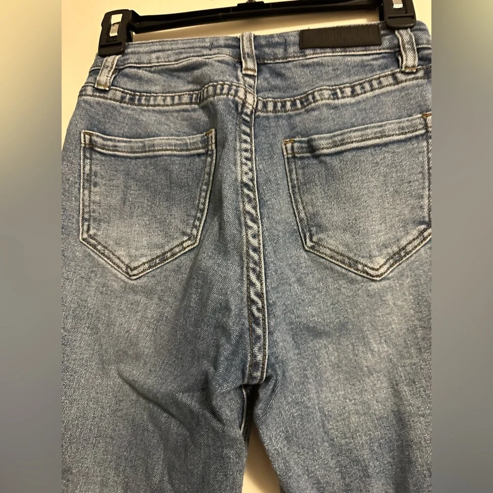 Rock & Roll Denim High Rise Cropped Jeans Women’s Medium Wash Front Seam
